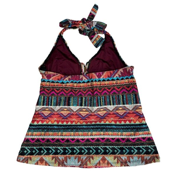 La Blanca Tribal Halter Tankini swimsuit Set, multicolor, Size 6 - Picture 9 of 11
